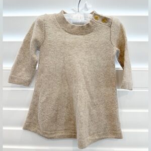 Banana Republic Baby girl cozy Beige Kids Sweater Dress size 6-12Months
